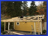 Tillbyggnad och förlängning av befintligt tak, takläggning